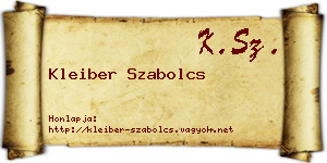 Kleiber Szabolcs névjegykártya