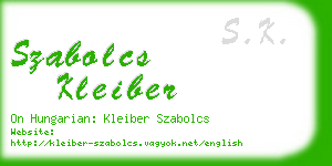 szabolcs kleiber business card